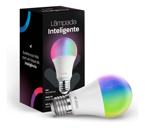 Lâmpada Inteligente Wi-Fi Velds, Smart LED, RGB 16 Milhões de Cores, 9W, 800 Lúmens, Controle por App, Compatível com Alexa e Google Assistente, 127/220V