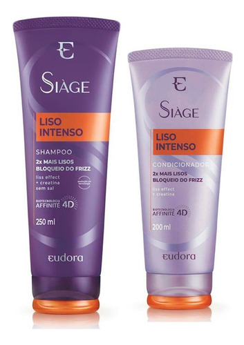 Imagem 1 de 3 de Siáge Liso Intenso Eudora - Shampoo+condicionador