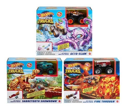 Imagen 6 de 6 de Pista Hot Wheels Pista Monster Truck Desafio En Llamas