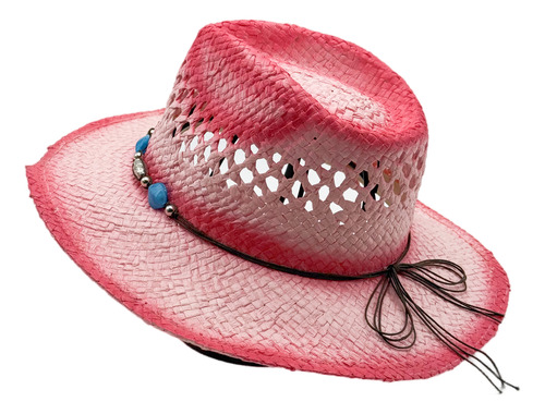 Sombrero Vaquero De Paja Para Beach - Ala Ancha Para Fiesta