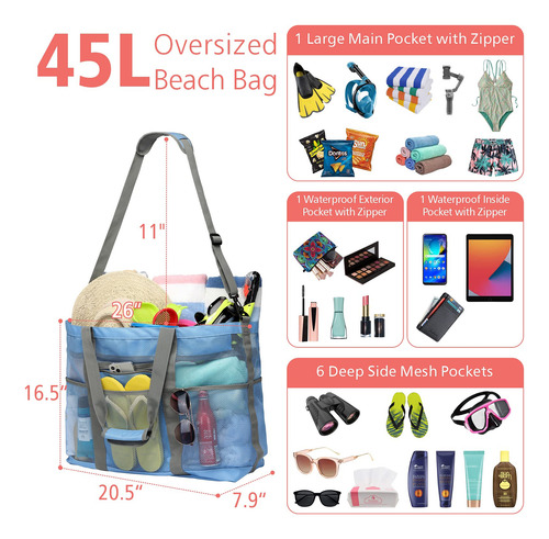 Bolsa De Mano Duradera Y Resistente Con Diseño Azul Claro Blue