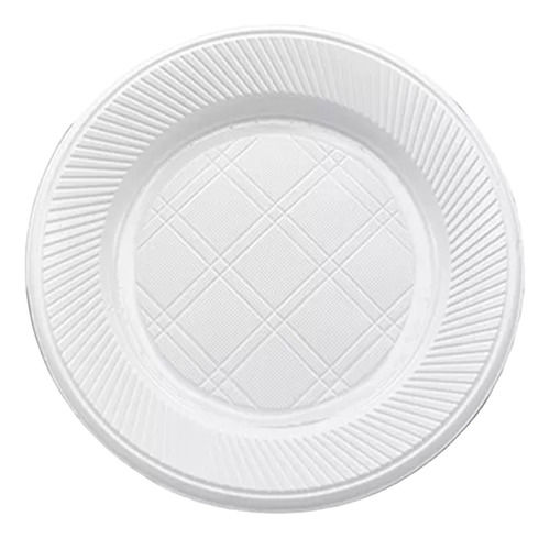 Platos Descartables Comida X50 U Blanco Cotillon Sergio Once