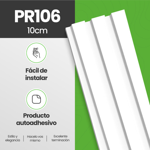 Paneles Pared Meu Rodapé 3 Rollos Autoadhesivos 10cm X 2.5m.
