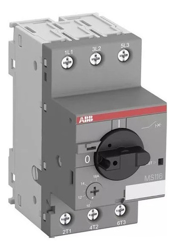 Guardamotor Tripolar Ms116-0.63  Regu. 0,4 A 0,63 A 50ka Abb