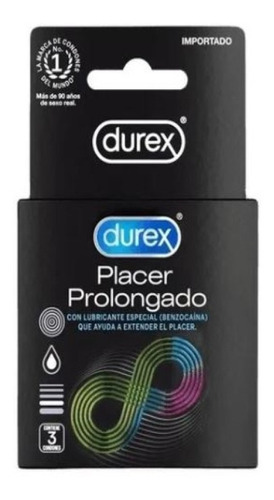 Durex Placer Prolongado Caja 3 Condones Preservativos
