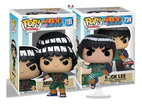 Naruto Shippuden Rock Lee Might Guy Funko Pop Set Cf