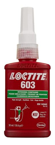 Loctite 603 Compuesto De Fijacion Color Verde Botella 50 Ml