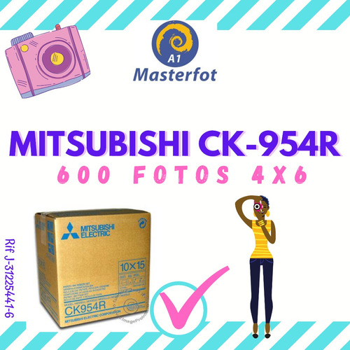 Papel Fotográfico Mitsubishi Ck-954r 600 Fotos 4x6
