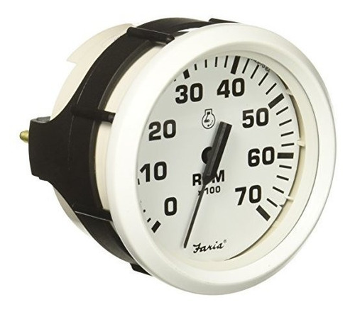 Brand: Faria 33104 Tacómetro-7000 Rpm, Vestido Blanco