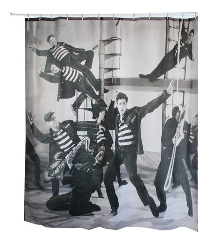 Cortina De Baño Teflon Estampada Panel  Elvis Dance
