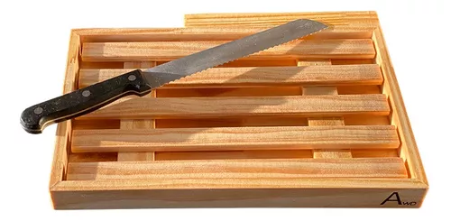 Tabla Para Cortar Pan de Madera Con Chuchillo