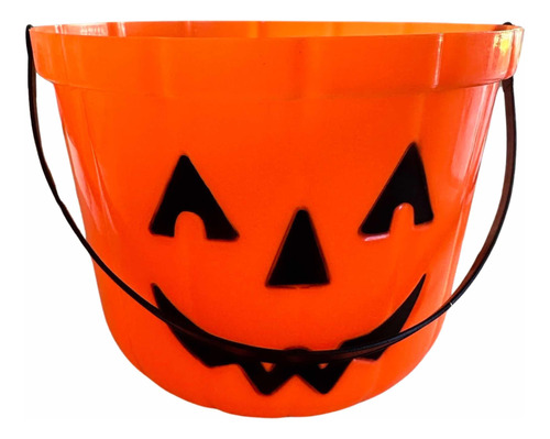 Balde Grande Calabaza Para Dulces Halloween