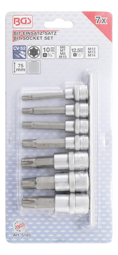 Kit 7 Pz Dado Con Punta Ribe |3/8 , 1/2 | M6 - M14| Bgs 5185