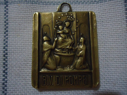 Medalla Antigua Religiosa Ricordo Del Santuario Di Pompei