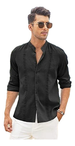 Camisas Casuales De Playa Con Guayabera Cubana Para Hombre