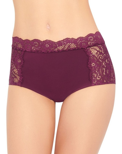 1192 Panty Ilusion Encaje Microfibra Corte Cintura Lenceria