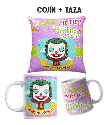 San Valentín 14 De Febrero Cojín + Taza Joker Guason