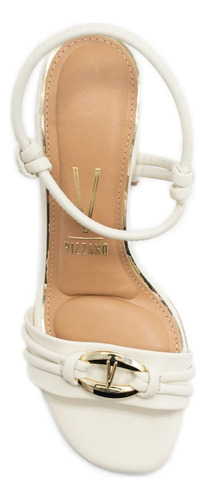 Sandália Vizzano Detalhe Salto Médio Feminina - Off White