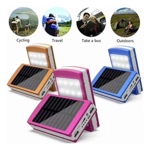 Cargador Solar De 20.000 Mah, Impermeable Portatil