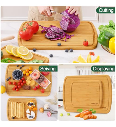 Tablas De Cortar De BambĂș Homaxy Para Cocina, Set De 2, Set