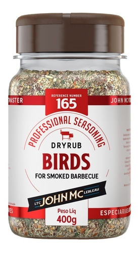 Tempero Dryrub Birds John Mc Defumação - Carne De Aves 400g