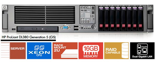 Servidor Hp Proliant Dl380 G5 - 2 Xeon / 16g / 2x Hd 146g