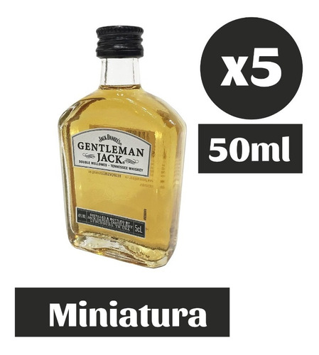 5x Whiskey Jack Daniels Gentleman Miniatura 50ml Botella
