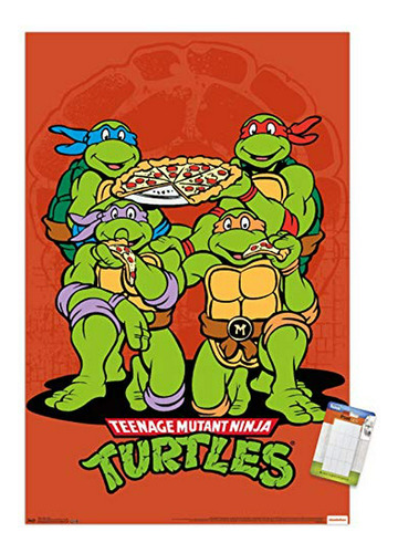 Póster Tortugas Ninja Tmnt Con Pizza, 22.375  X 34 