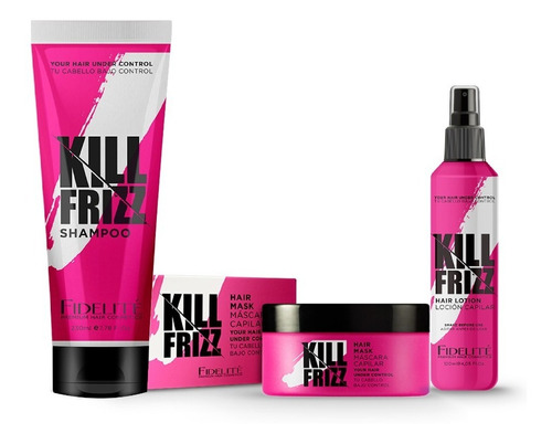 Shampoo Mascara Locion Kill Frizz Combo Kit Fidelite Peluque