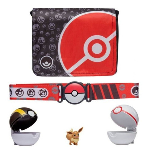Pokemon Set Eevee + Cinturon + Bolso + 2 Pokebolas - Gw041