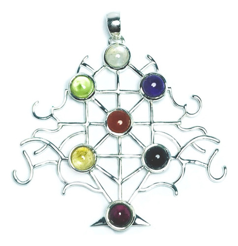 Colgante Árbol De La Vida 7 Chakras Plata Fina 925