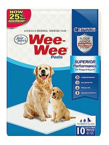 Four Paws Fp01610 Wee-wee Puppy Housebreaking Pads, 10 Pack