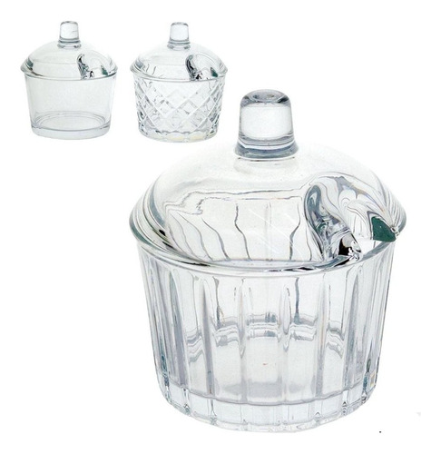 Pote Para Doces Vidro 240ml Elegante 9x7,5x10cm - Clink Cor Transparente