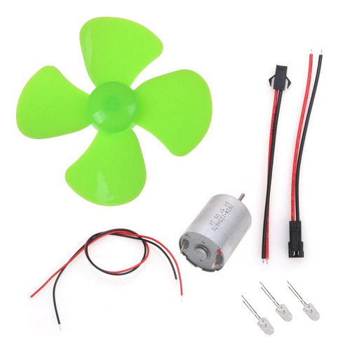 Kit Mini Generador Eólico Didáctico Hélice 10cm Led