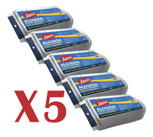 Algodon Absorbente Plisado 100gr Jaloma Paquete C/5 Pzs