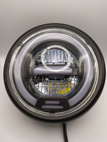 Imagen 2 de 4 de Faro Led Redondo Dlr Ojo De Angel Blanco Para Moto