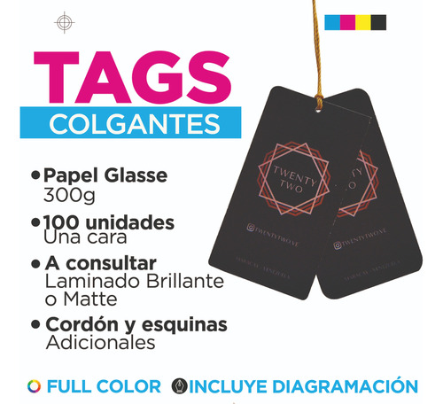 Etiquetas Colgantes, Tags, En Glasse Color Negro. 