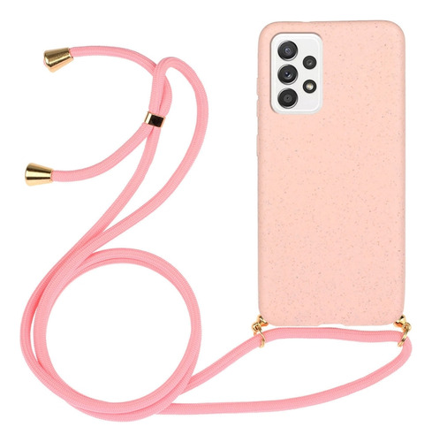 Funda De Paja De Trigo Y Tpu Con Cordón Para Samsung Galaxy