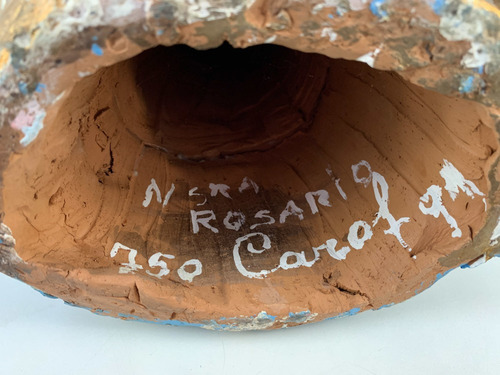 Imagem 10 de 10 de Antiga Santa Nossa Senhora Do Rosario Terracota 65cm
