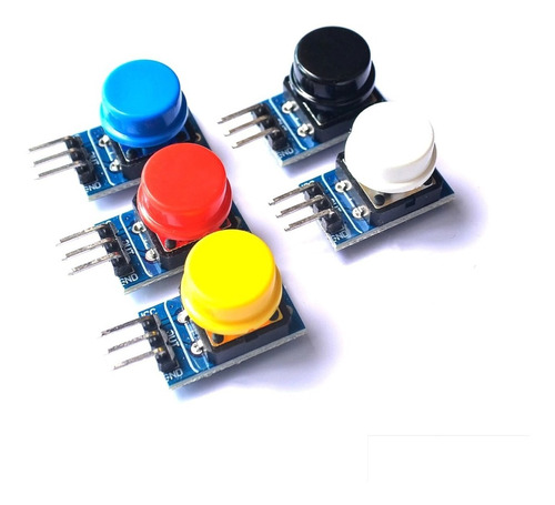 Pulsadores Colores Kit 5 Unidades 12x12mm Robotica Arduino