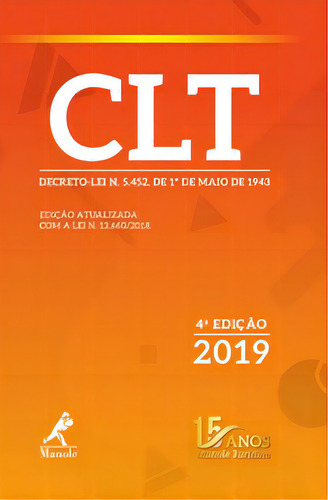 Clt, De Manole A. Editora Manole Em Português