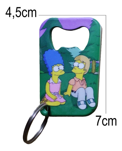 Box Simpsons - Llavero Destapador, Iman, Stickers Amarillo