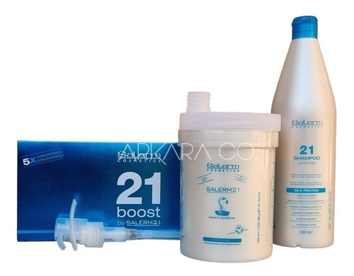 Kit Salerm 21 Ampolletas + Shampoo 1lt + Acondicionador 1lt