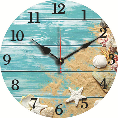 Reloj De Pared Vintage De Madera Diseño Océano Silencioso