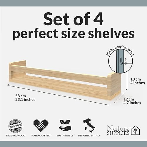 Nature Supplies Set De 4 Repisas Flotantes De 23.1 Pulgadas
