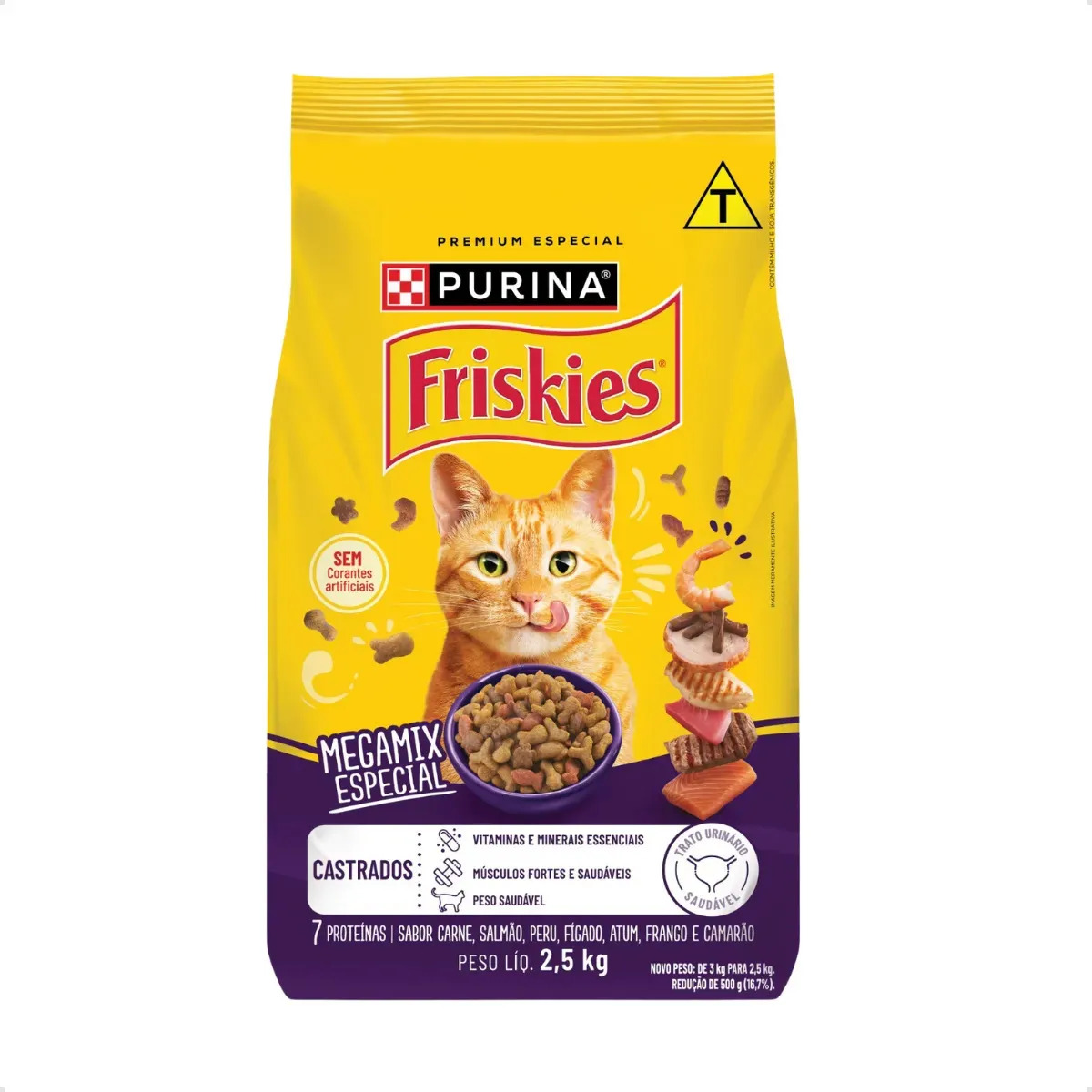 Friskies Ração Seca Megamix Gatos Castrados 2,5kg 7 Proteínas Purina
