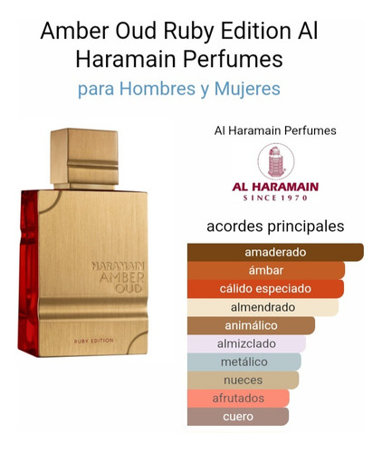 Perfume Amber Oud Ruby Al Haramain 120 Ml Edp 120 Ml
