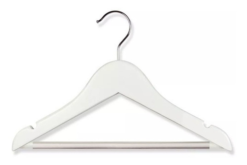 Percha Bebe Madera Triangulo Blanca X 10 Unidades 