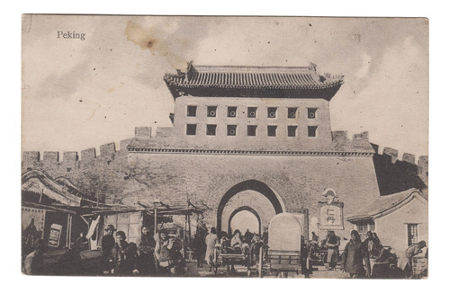 China Antigua Postal Con Escena Callejera En Pekin Vintage 