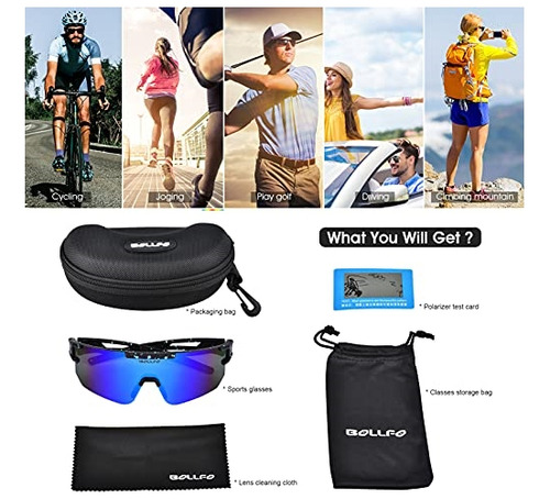 Lentes Deportivos Polarizado De Ciclismo Color Azul